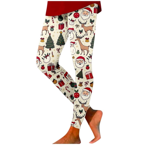 TGPMGRZ Christmas Workout Leggings for Women Tummy Control with Pockets Casual Wear, S-XXL