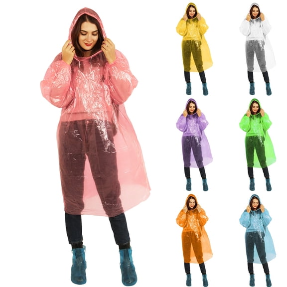 TGPMGRZ Disposable Rain Ponchos for Adults Women Waterproof Lightweight Outdoor Rain Coat / Jackets Orange One Size