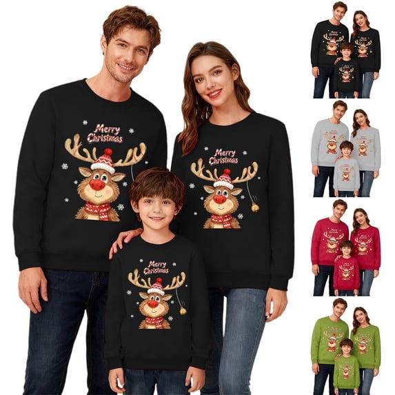 TGPMGRZ Family Christmas Sweatshirts Matching Sets - All Day Comfort Cozy Festival Holiday Sweatshirts