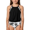 thumbnail image 1 of TGPMGRZ Girls Tankini Swimsuit, Two Piece Fashion Bathing Suit Ruched Tops and Swim Bottoms with Chest Pad Swimwear (Black, 9-10 Years), 1 of 7
