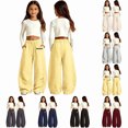 thumbnail image 1 of TGPMGRZ Girls Oversized Wide Leg Sweatpants Kids Baggy Sweat Pants for Girls Drawstring Waist Straight Leg Joggers with Pockets #01 Light Gray 8-9 Years, 1 of 5
