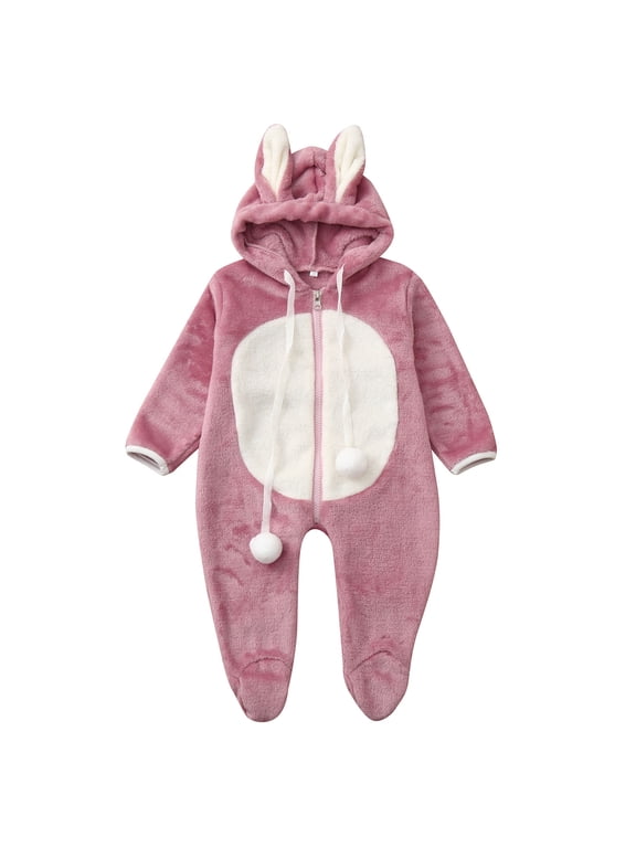 Halloween Bunny Baby Clothes Hooded Romper Easter Rabbit Outfit with Ears and Tail for Toddler Boys Girls 0-24 Months
