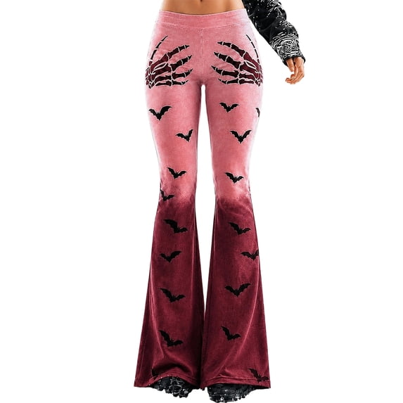 TGPMGRZ Halloween Leggings for Women High Waist Tummy Control Flare Yoga Pants, S-XXL