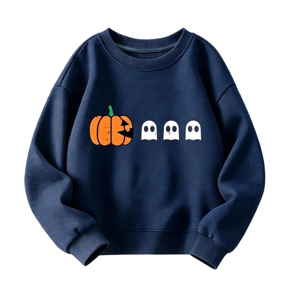 TGPMGRZ Halloween Sweatshirt Girls Pumpkin Graphic Printed Crewneck Pullover, 13-14 Years