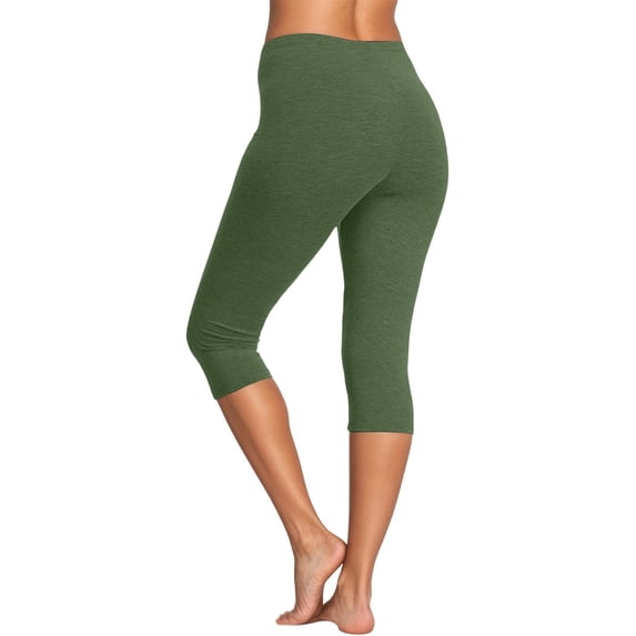 TGPMGRZ High Waisted Capri Leggings for Women Soft Stretchy Tummy Control Yoga Pants Workout Casual Cropped Pants, GN2 Size M