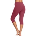 thumbnail image 1 of TGPMGRZ High Waisted Capri Leggings for Women Soft Stretchy Tummy Control Yoga Pants Workout Casual Cropped Pants, RD1 Size L, 1 of 4