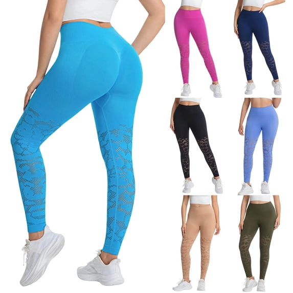 TGPMGRZ High Waisted Tummy Control Leggings for Women Lifting Lace Cut Out Yoga Pants Soft Comfort Gym Workout Leggings Green Size M