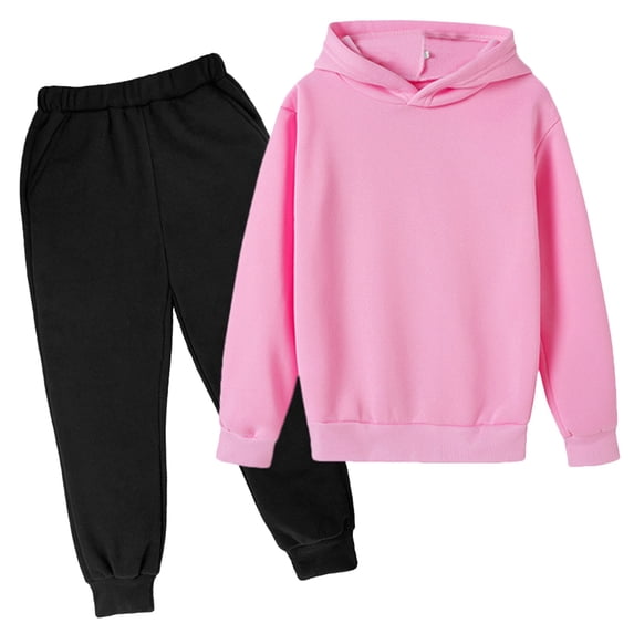 TGPMGRZ Hoodie Sweatsuit Set for Boys Pullover Hoodie and Athletic Jogger Pants Athletic Jogger Sets #A01 Pink, 5-6 Years