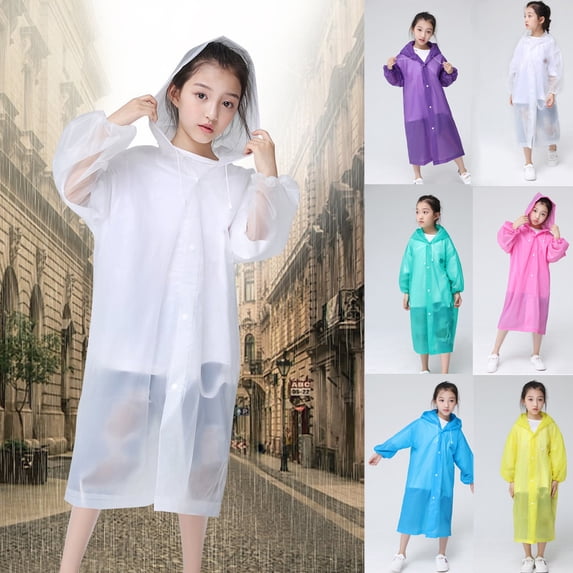 TGPMGRZ Kids Rain Poncho with Hood Toddler Rain Coat Lightweight Waterproof Outerwear Rain Jackets Pink One Size