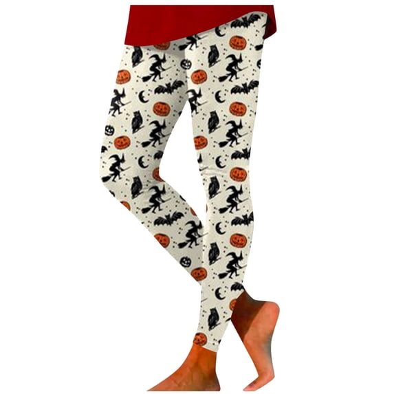 TGPMGRZ Ladies Halloween Leggings with Pockets Soft Stretchy for Gym Workout Size S-XXL