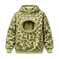 thumbnail image 1 of TGPMGRZ Leopard Print Hoodies, Oversized Hooded Sweatshirt with Pocket Front Carry Pouch for Cats Dogs, 1 of 5