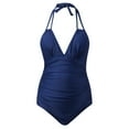 thumbnail image 1 of TGPMGRZ Maternity Swimsuits One-Piece V Neck Pregnancy Swimwear Halter Maternity Bikini Bathing Suits Navy, Size XL, 1 of 7