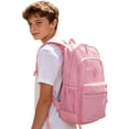 thumbnail image 1 of TGPMGRZ Mesh Backpack Heavy Duty, See Through School Backpack Transparent Bookbag for Swimming, Beach, Sports, Work, Travel (Red), 1 of 4