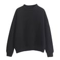thumbnail image 1 of TGPMGRZ Mockneck Sweatshirt, Women's Casual Long Sleeve Shirts Fall Winter Clothes Fashion 2026 #01 Black, Size XL, 1 of 6