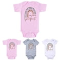 thumbnail image 1 of TGPMGRZ Baby Boys Girls Bodysuit Short Sleeve Funny Letters Print Romper Reveal Pregnancy Announcement Clothes Grey 0-3 Months, 1 of 3
