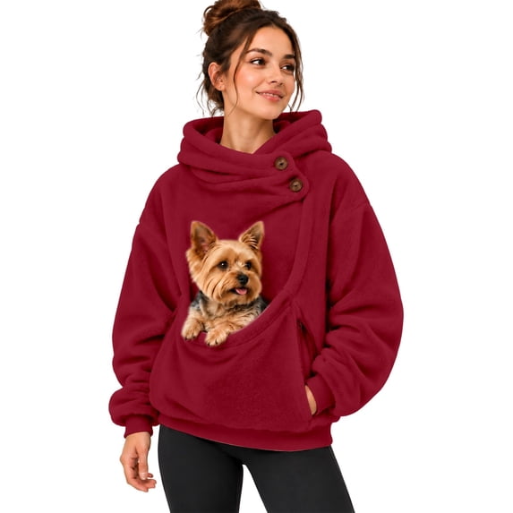 TGPMGRZ Pet Pouch Hoodie Oversized Pullover with Kangaroo Pocket Cat Dog Carrier Causal Walk Sweatshirts