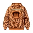 thumbnail image 1 of TGPMGRZ Pet Pouch Hoodie for Women Leopard Print Cat Pouch Warm Hooded Sweatshirt, 1 of 5