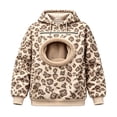 thumbnail image 1 of TGPMGRZ Pet Pouch Hoodie for Women Leopard Print Cat Pouch Warm Hooded Sweatshirt, 1 of 5