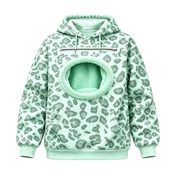 TGPMGRZ Leopard Print Hoodies, Oversized Hooded Sweatshirt with Pocket Front Carry Pouch for Cats Dogs
