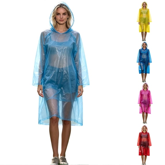 TGPMGRZ Rain Ponchos for Women Rain Coat Waterproof Disposable Lightweight Poncho with Hood Yellow One Size