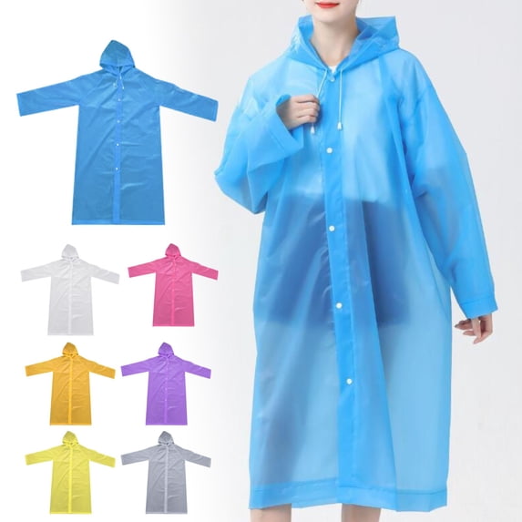 TGPMGRZ Rain Ponchos with Hood One Size Fit All Waterproof Lightweight Disposable Raincoats D One Size