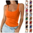 thumbnail image 1 of TGPMGRZ Ribbed Tank Tops with Built in Bra Womens Slim Fit Spaghetti Strap Undershirt Light Blue Size L, 1 of 5