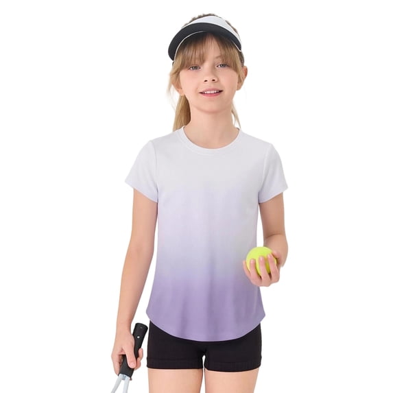 TGPMGRZ Swim Shirts for Boys Short Sleeve UPF 50+ Swimwear Tops Summer Beach #02 Light Purple 6-7 Years