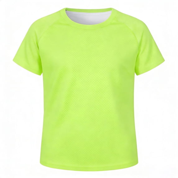 TGPMGRZ Swim Shirts for Boys Short Sleeve UV Protection Kids Athletic T-Shirts Summer Beach Light Green 7-8 Years