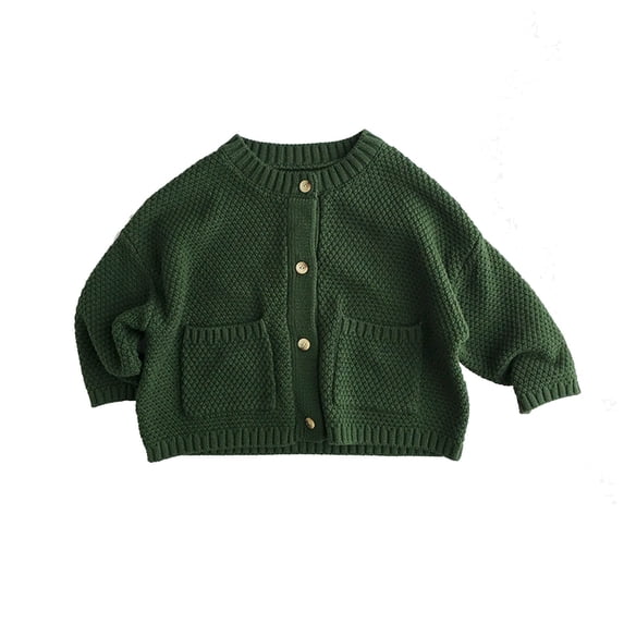 TGPMGRZ Toddler Baby Knit Cardigan Sweater, Soft Cozy Crewneck Long Sleeve Tops