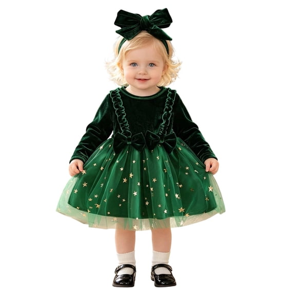 TGPMGRZ Toddler Christmas Dresses Girls Tutu Skirt with Bow Headband Xmas Holiday Outfits