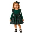 thumbnail image 1 of TGPMGRZ Toddler Girls Christmas Dresses Ribbed Top Ruffle Strap with Headband Christmas Party, 1 of 9