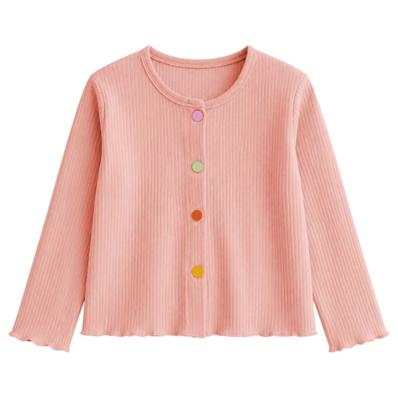 TGPMGRZ Toddler Kids Long Sleeve Shirts Fashion Cute Fall Winter Basic Tee Tops for Girls #A02 Pink 7-8 Years