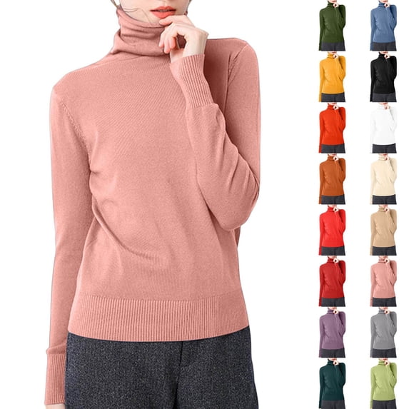 TGPMGRZ Turtleneck Tops for Women Lightweight Long Sleeve Stretch Soft Ribbed Knit Sweater Casual Basic Slim Fitted Pullover, Green M