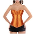 thumbnail image 1 of TGPMGRZ Women's Corset Top Overbust Bustier Steel Boned Corset Waist Trainer for Halloween & Photoshoots H01 Yellow Size M, 1 of 4