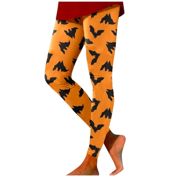 TGPMGRZ Womens Halloween Leggings Printed Stretchy Yoga Pants Leggings for Party Women Gifts #01 Watermelon Red, Size S