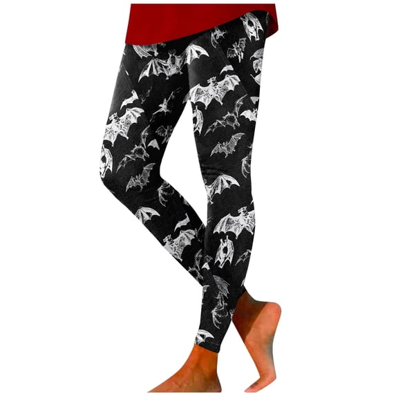 TGPMGRZ Womens Halloween Leggings Printed Stretchy Yoga Pants Leggings for Party Women Gifts #03 Dark Gray, Size S