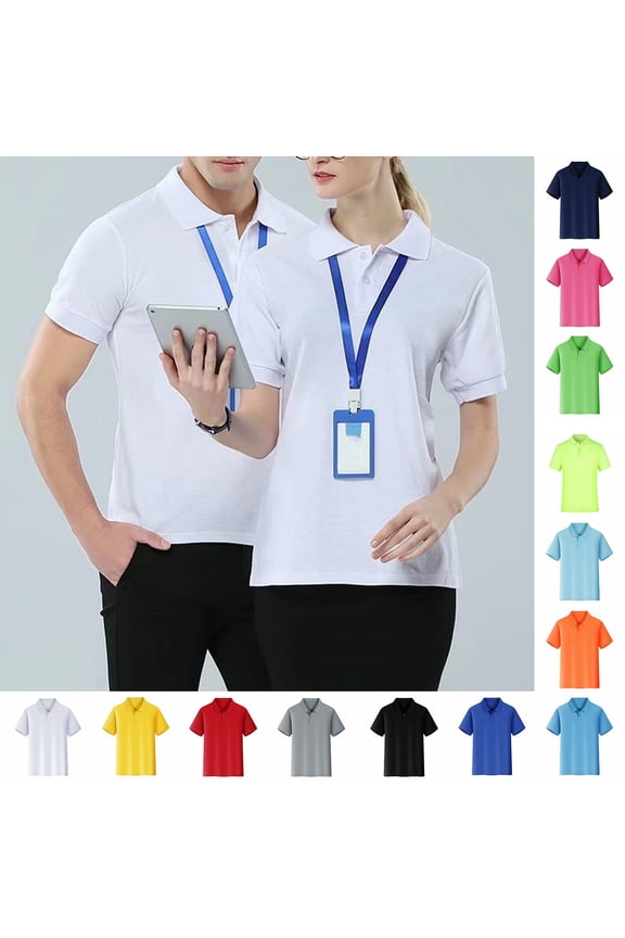 Work Polo Shirts for Men Women Unisex Uniform Shirt Short Sleeve T-Shirts Mint Green