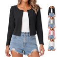 thumbnail image 1 of TGSLY Button Up Cropped Cardigan for Women Lightweight Soft Crew Neck Solid Color Shrugs Dressy Casual Long Sleeve Cardigan Tops XL, 1 of 9
