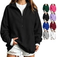thumbnail image 1 of TGSLY Fall Half Zip Sweatshirts for Women Lightweight Stand Collar Long Sleeve Workout Tops Relaxed Casual Solid Color Layering Pullovers XL, 1 of 7