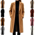 thumbnail image 1 of TGSLY Long Wool Blend Coat for Women Dressy Notched Lapel Single Breasted Button Cardigan Jacket Loose Solid Color Long Sleeve Fall Winter Outerwear XL, 1 of 10