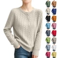 thumbnail image 1 of TGSLY Women's Button Down Sweaters Casual Soft Crew Neck Long Sleeve Cable Knit Cardigan Loose Dressy Solid Color Business Sweaters XL, 1 of 6