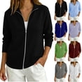 thumbnail image 1 of TGSLY Women's Full Zip Knit Sweater Lightweight Long Sleeve Solid Color Cardigan Coat Relaxed Casual Fall Winter Jacket with Pockets XXL, 1 of 9