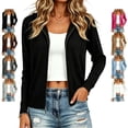 thumbnail image 1 of TGSLY Women's Hooded Sweater Jacket Lightweight Soft Zip Up Long Sleeve Cardigan Coat Loose Dressy Casual Solid Color Fall Hoodies L, 1 of 6