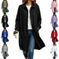 thumbnail image 1 of TGSLY Women's Long Button Down Sweatshirt Lightweight Collared Long Sleeve Cardigan Coat Relaxed Casual Solid Color Fall Winter Jacket with Pockets S, 1 of 8