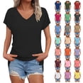 TGSLY Women's Short Sleeve T-Shirts Lightweight Soft V Neck Basic Tops ...