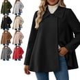 thumbnail image 1 of TGSLY Women's Wool Blend Swing Coat Soft Casual Collared Long Sleeve Jacket Loose Casual Solid Color Fall Winter Outerwear S, 1 of 10