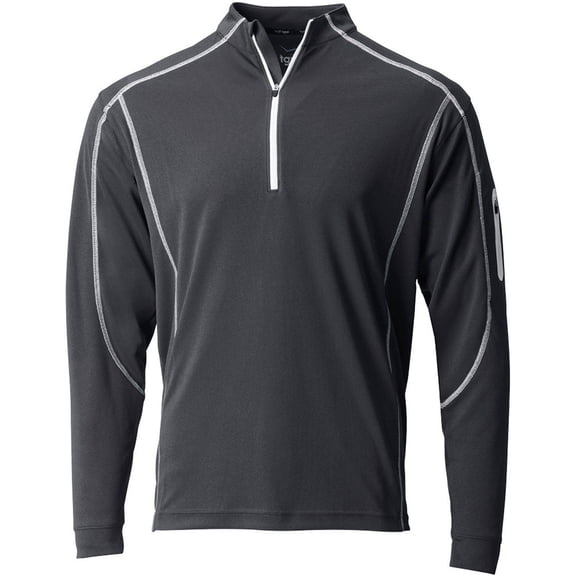 TGW Men's Eco Tour 1/4 Zip Golf Pullover Shirt Jacket for Golfing Charcoal M