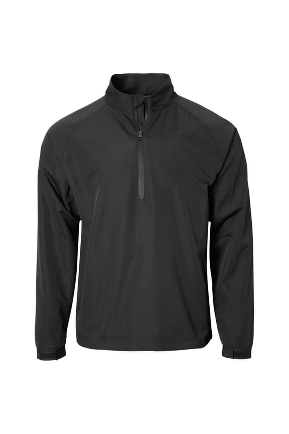 Mens Packable Vapor Long Sleeve Golf Rain Pullover Black L