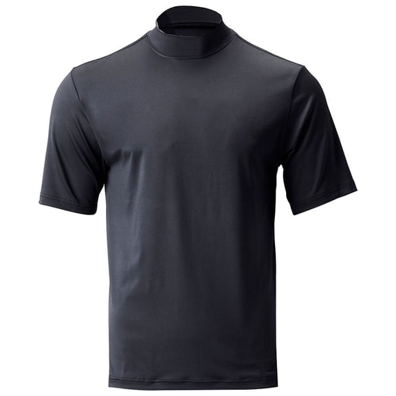 TGW Mens Solid Performance Golf Mock Black L