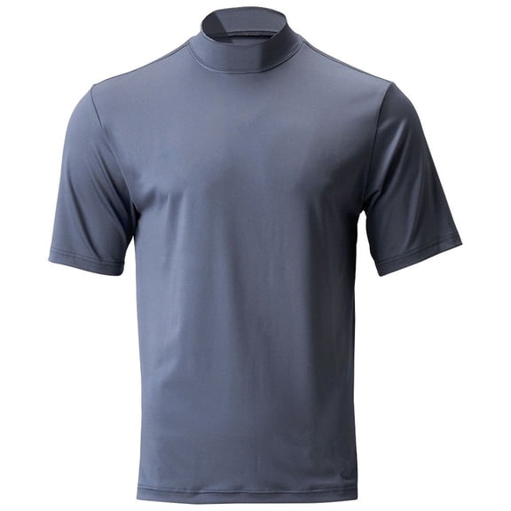 TGW Mens Solid Performance Golf Mock Grey L